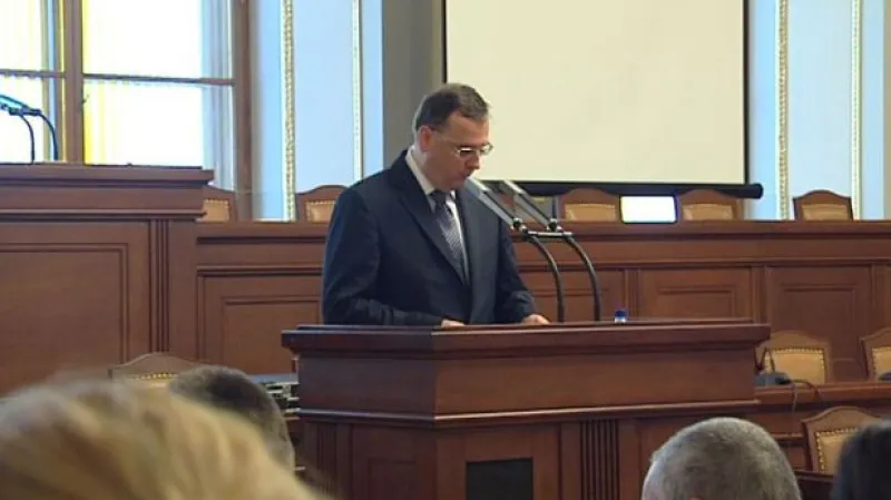 Projevy premiéra Petra Nečase a předsedy Evropské rady Hermana van Rompuye v PS PČR