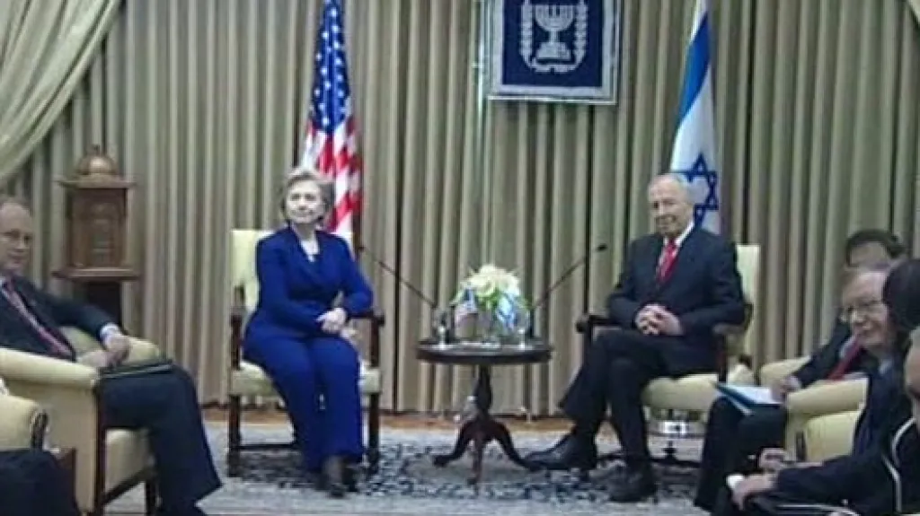 Hillary Clintonová a Šimon Peres