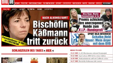 Stránky Bildu o rezignaci biskupky Käßmannové