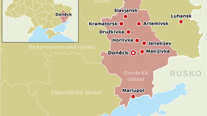 Mapka Doněcké oblasti