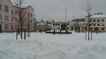 Vsetínské náměstí je aktuálně pod sněhem