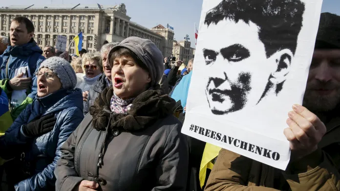 Demonstrace na podporu Nadji Savčenkové