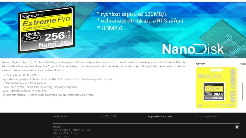 Stránka s falešnými nanodisky