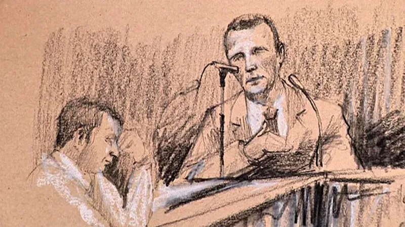 Oscar Pistorius při své obhajovací řeči