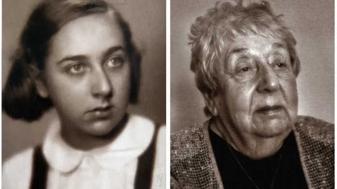 Paní Helze Weissové-Hoškové bylo roku 1941 dvanáct let. Tři dny po pořízení sváteční fotografie v pražském ateliéru (vlevo) dostala povolávací rozkaz. Jak dnes (vpravo) paní Helga vzpomíná na transporty a vše, co po nich následovalo?