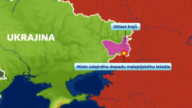 Místo havárie malajsijského letadla