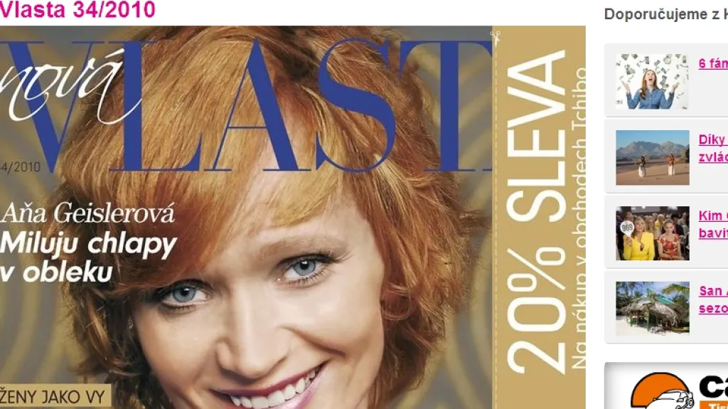 Internetová podoba časopisu Vlasta