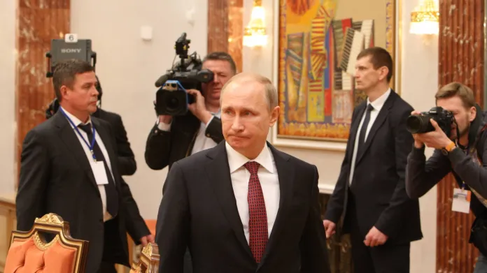 Ruský prezident Vladimir Putin na jednání v Minsku
