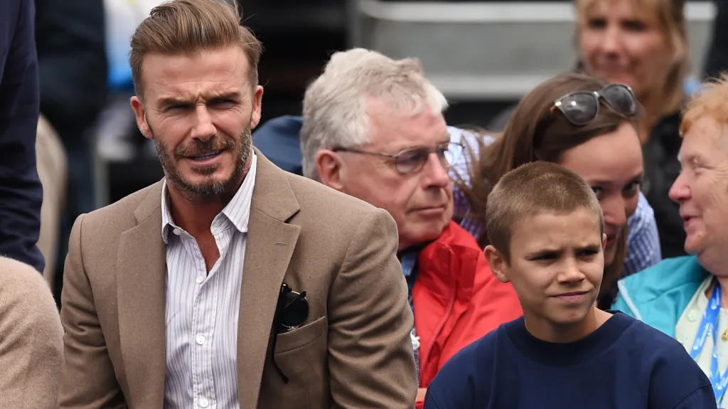 David Beckham se synem na stadionu