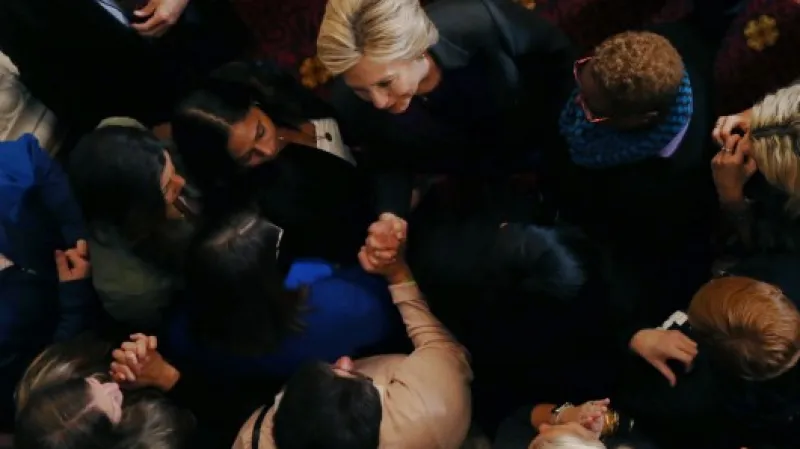 Hillary Clintonová po projevu k příznivcům