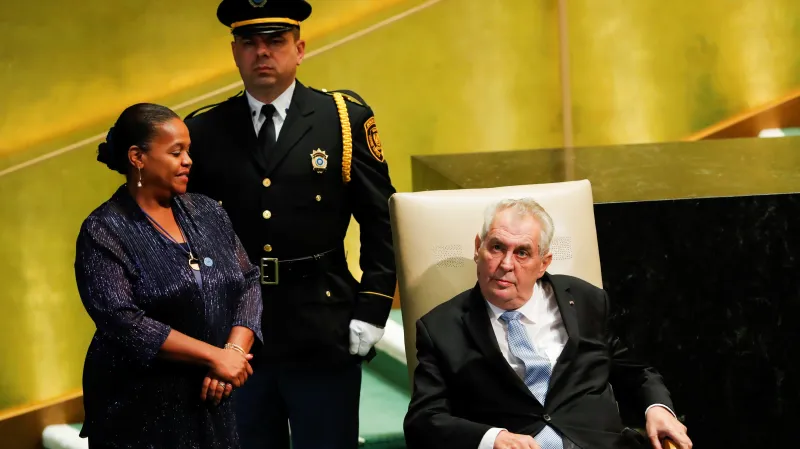 Miloš Zeman na půdě Valného shromáždění OSN