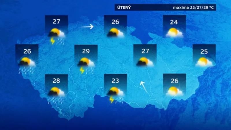 Předpověď počasí na úterý 5. 5.