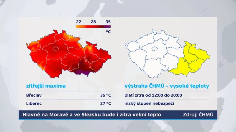 Na Moravě teplo i v pátek