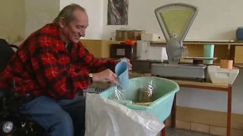 Petr Kubala v chráněné dílně