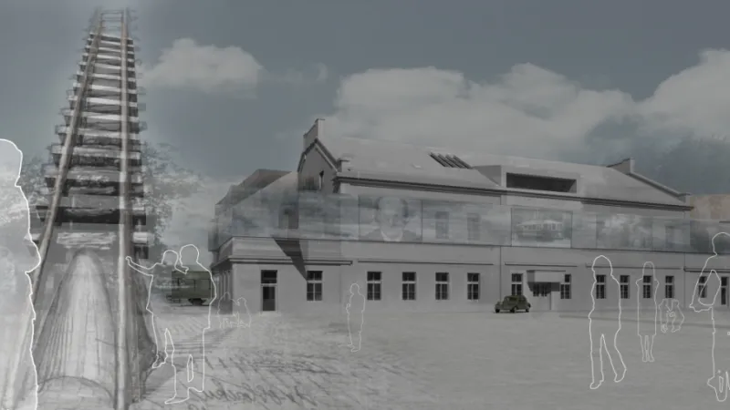 Z výstavy Cesta k památníku - proměna nádraží Praha-Bubny na Památník ticha