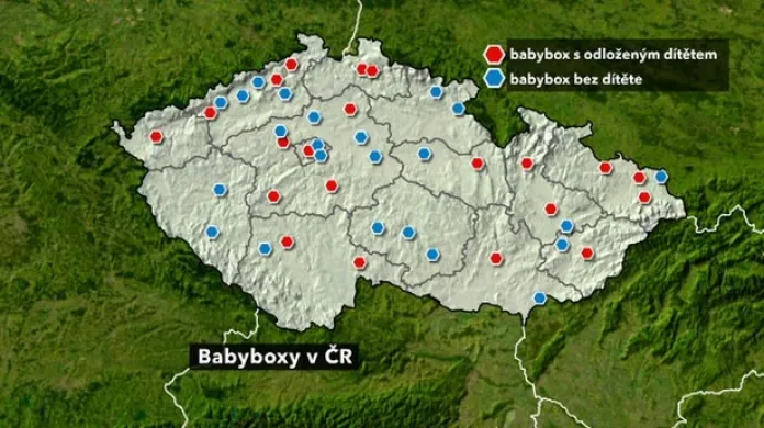 Mapa babyboxů v Česku