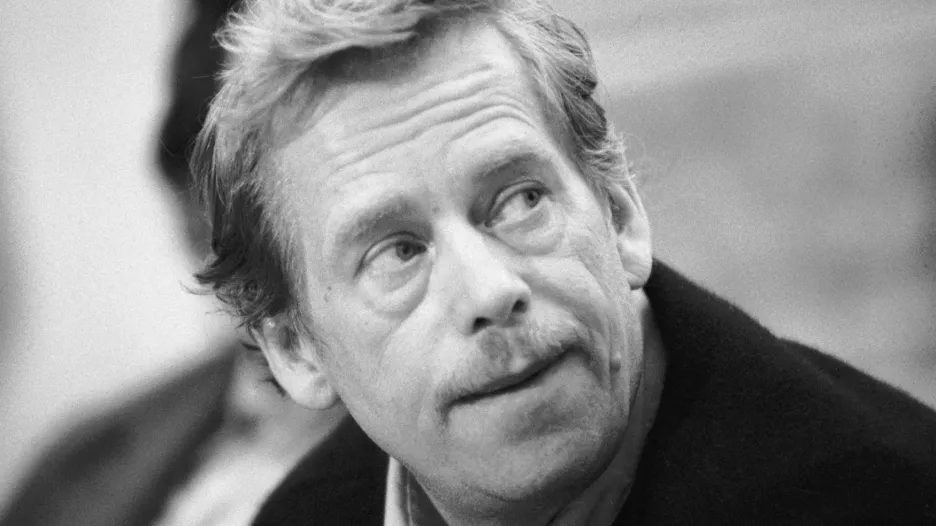 Václav Havel na tiskové konferenci OF, listopad 1989