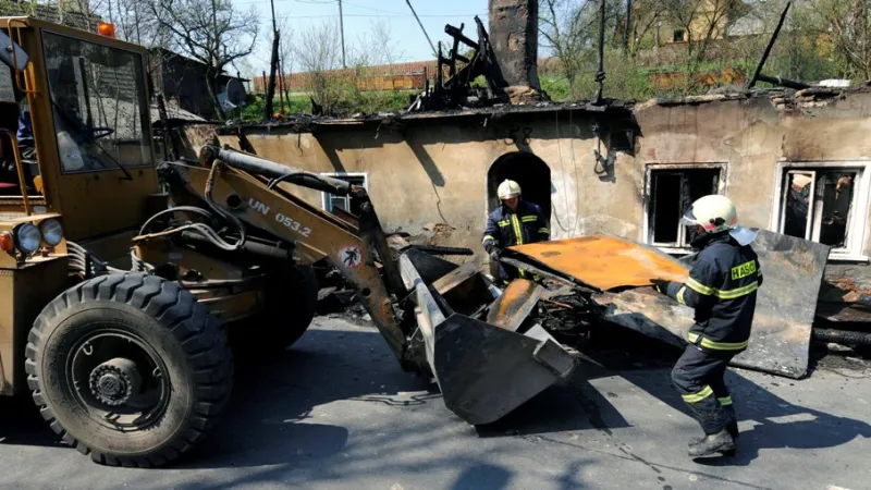 Likvidace požáru ve Vítkově