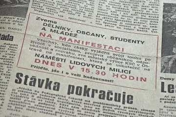 Proti revoluci. Před 30 lety demonstrovali v Ostravě lidé na podporu komunistického režimu
