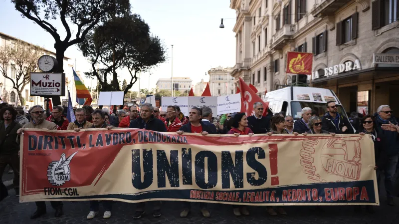 Demonstrace FIOM v Římě