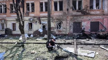 Ilustrační foto – Následky ruského dronového útoku na Charkov (7. 7. 2025)