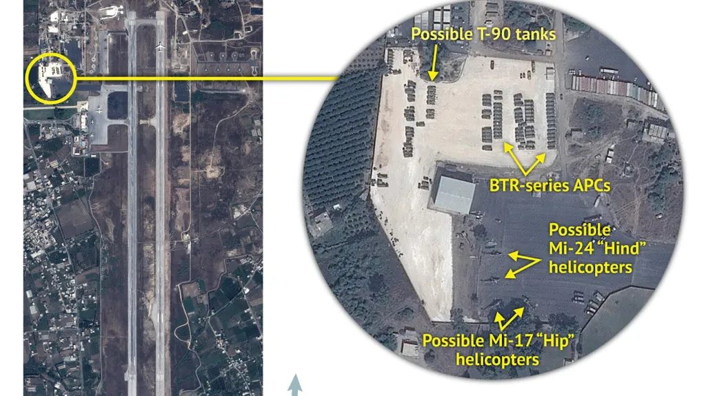 Americká agentura zachytila na snímcích tanky T-90 a vrtulníky Mi-24 a Mi-17