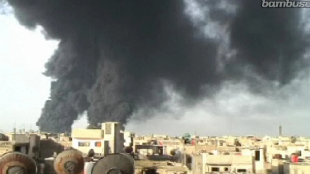 Výbuch ropovodu v syrském Homsu