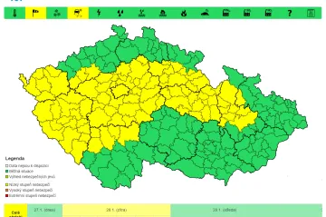 V noci na úterý hrozí ledovka, potom zase silný vítr, varují meteorologové