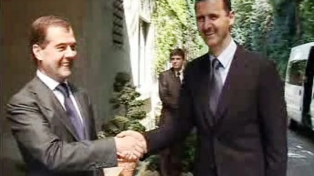Dmitrij Medveděv a Bašár Asad