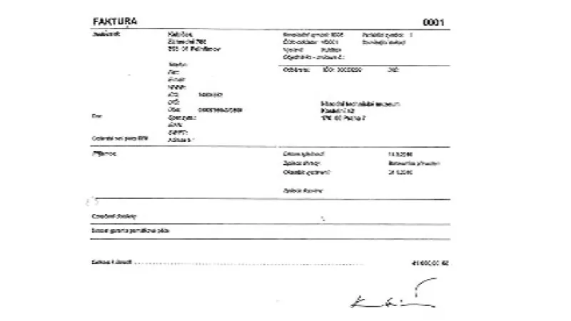 Kubíčkova faktura na 41 tisíc korun