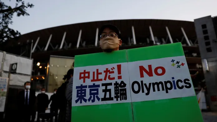 Protest proti konání olympijských her v Tokiu