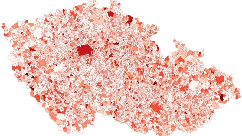 Mapa zadluženosti obcí