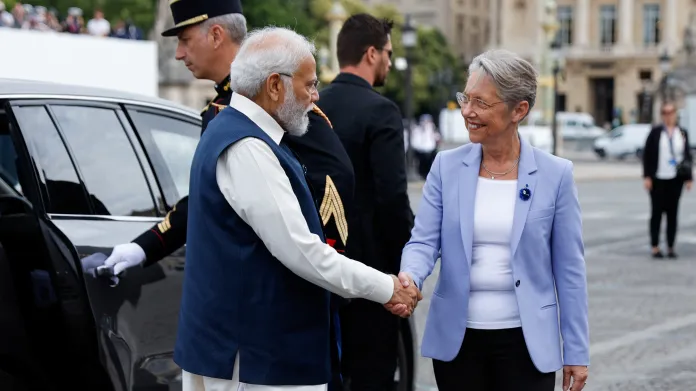 Francouzská premiérka Borneová a indický premiér Módí