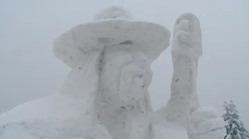 Pustevny ozdobily ledové a sněhové sochy