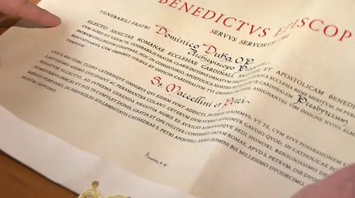 Jmenovací dekret kardinála Dominika Duky