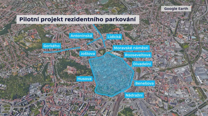 Rezidentní parkování se od léta zavede nejprve v centru Brna