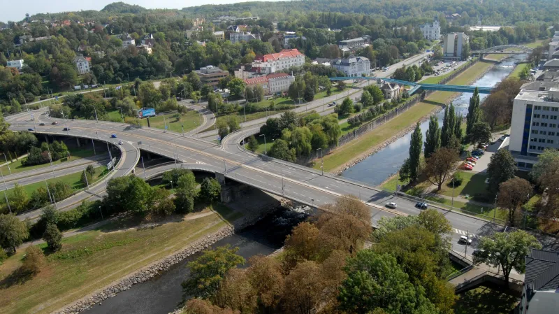 Řeka Ostravice v Ostravě