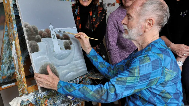 Antonín Vojtek při Dnech otevřených ateliérů (2015)