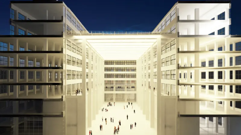 Vizualizace opraveného Veletržního paláce