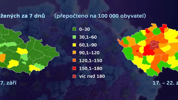 Počet nově nakažených covidem-19 v České republice