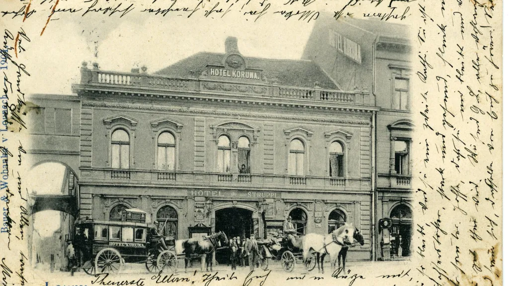 Hotel Koruna krátce po roce 1900