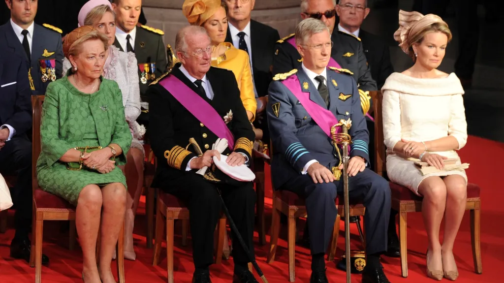 Belgická královská rodina na mši