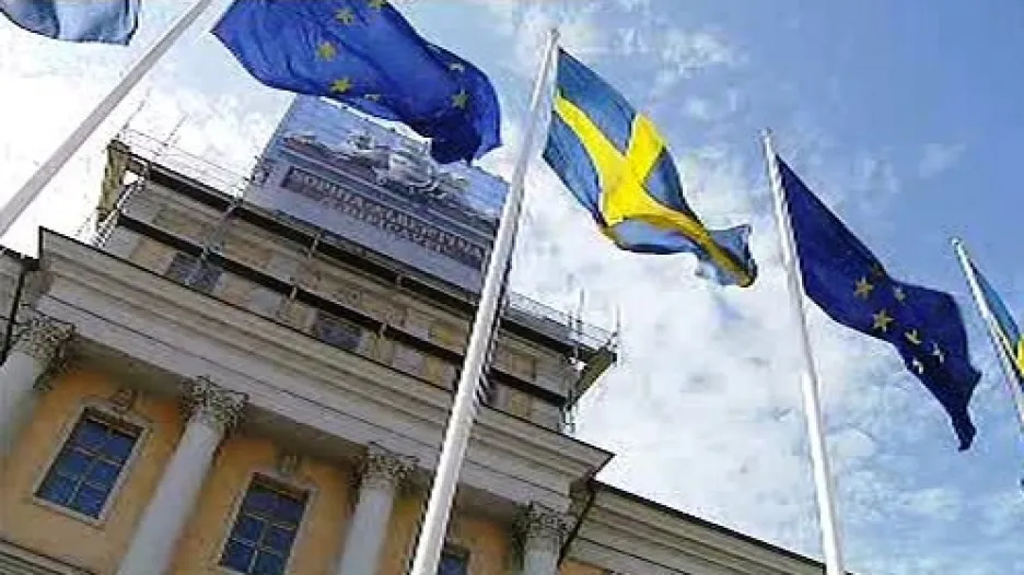 Vlajky EU a Švédska