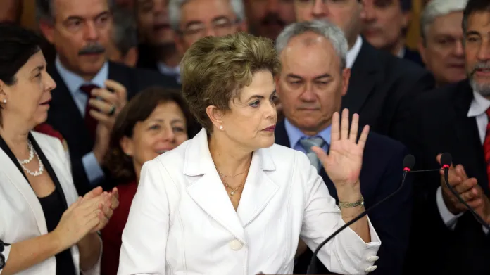 Dilma Rousseffová při projevu po hlasování senátorů
