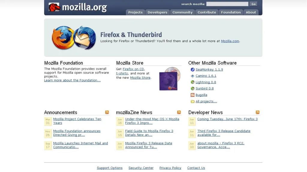 Vzhled prohlížeče Mozilla Firefox 3.0