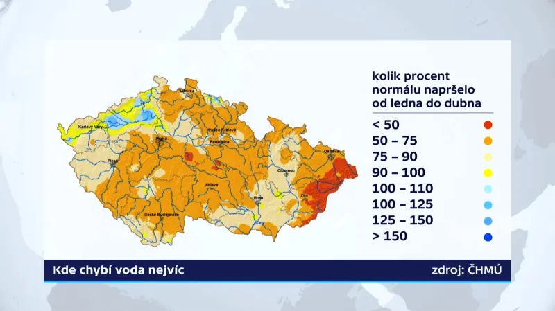 Kolik napršelo od ledna do dubna