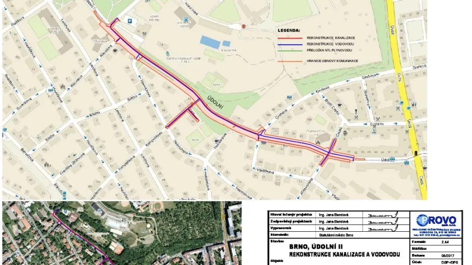 Uzavírka Údolní ulice v Brně