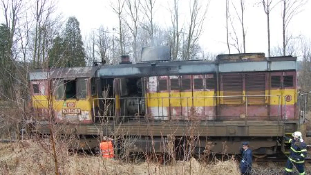 Lokomotiva po požáru