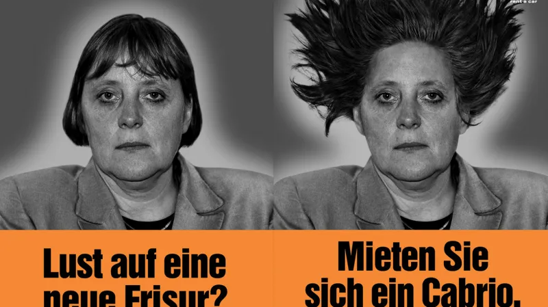 Merkelová v reklamě autopůjčovny Sixt