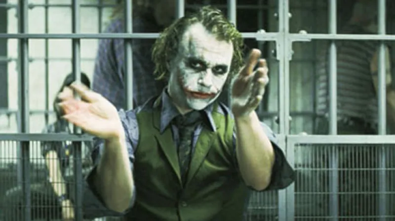 Heath Ledger jako Joker v Temném rytíři